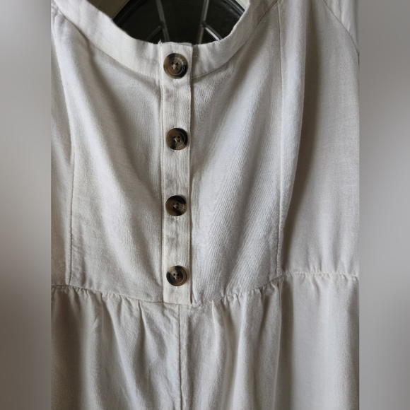 American Eagle Outfitters Off-White Buttoned Jumpsuit-Size XLarge - Picture 4 of 9